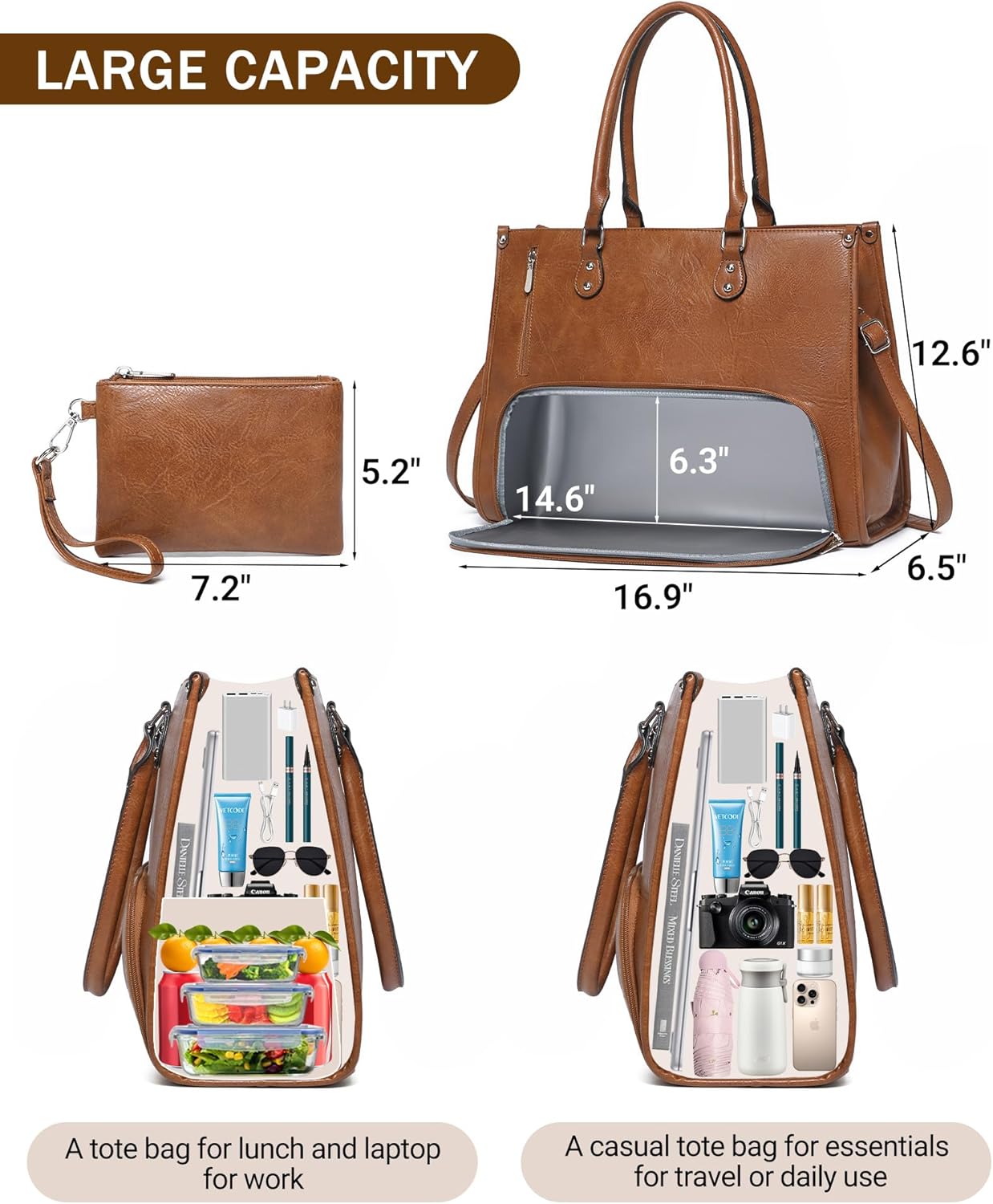 Laptop Backpack 15.6 - 2-in-1 laptoptas met geïsoleerd lunchvak voor