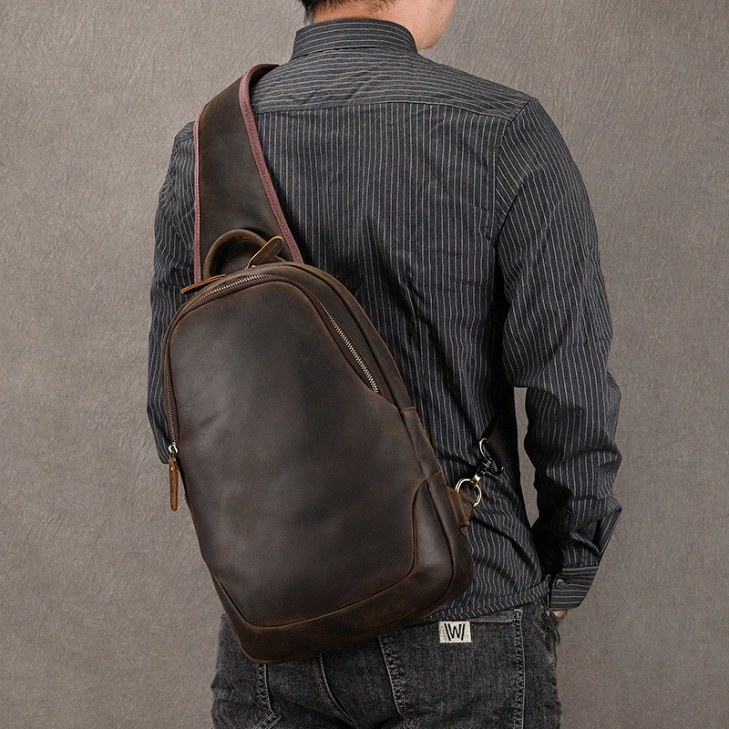 Leather Backpack Vintage - Grote Maat Causale Borsttas Echt Lederen
