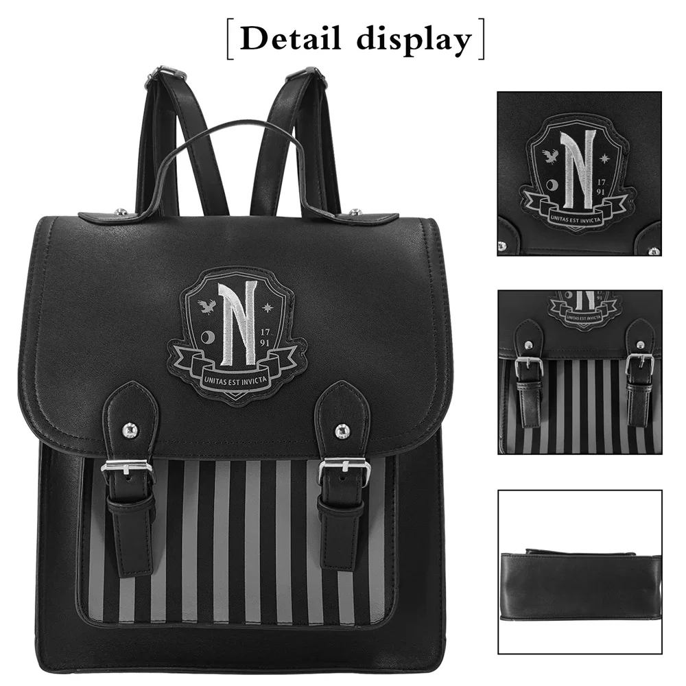 Movie Wednesday Zwarte PU lede - Leather Backpack Vintage recensie en prijs