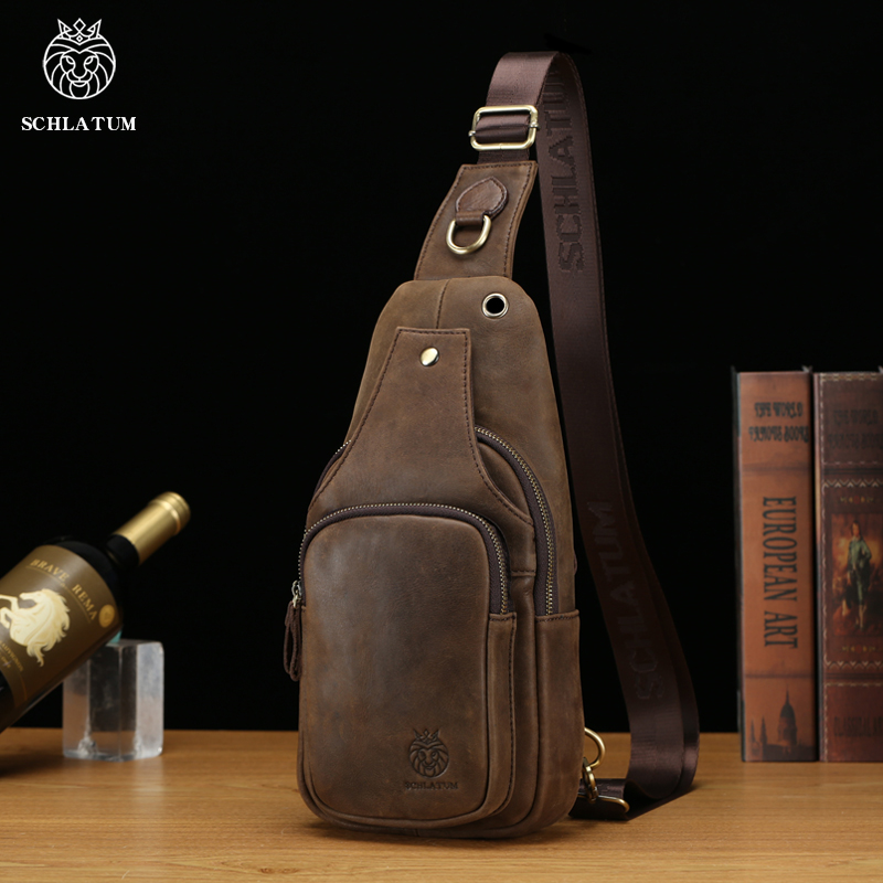 SCHLATUM 100% lederen borsttas - Leather Backpack Vintage recensie en prijs
